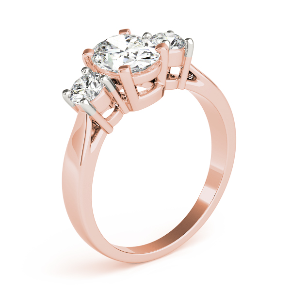 The Margaux Three-Stone Engagement Ring, angled view
