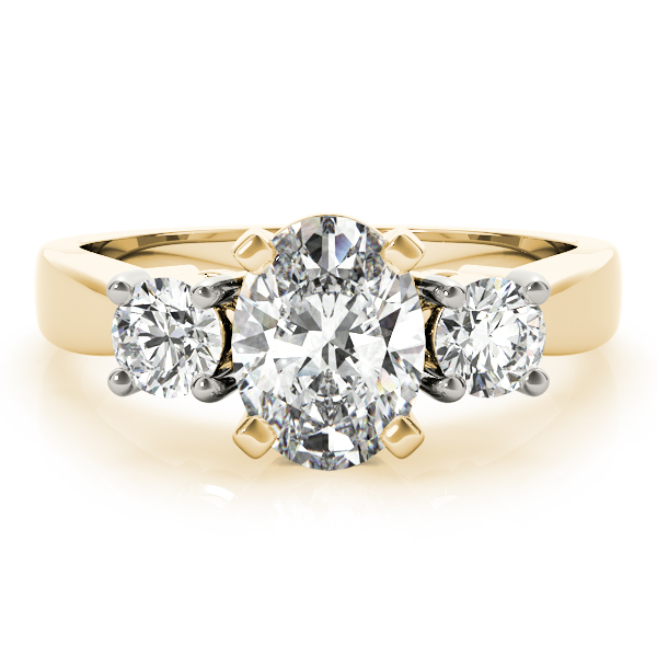 The Margaux Three-Stone Engagement Ring, set view