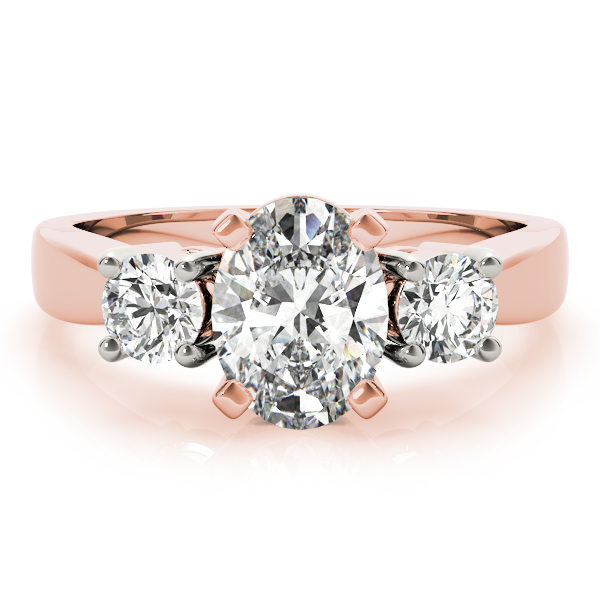 The Margaux Three-Stone Engagement Ring, set view