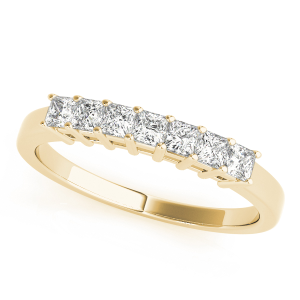Single Row Fancy Shape Princess Cut Wedding Ring