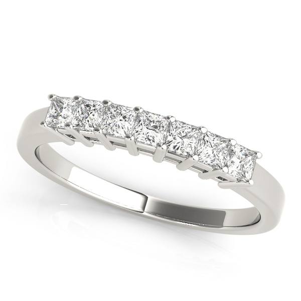 Single Row Fancy Shape Princess Cut Wedding Ring
