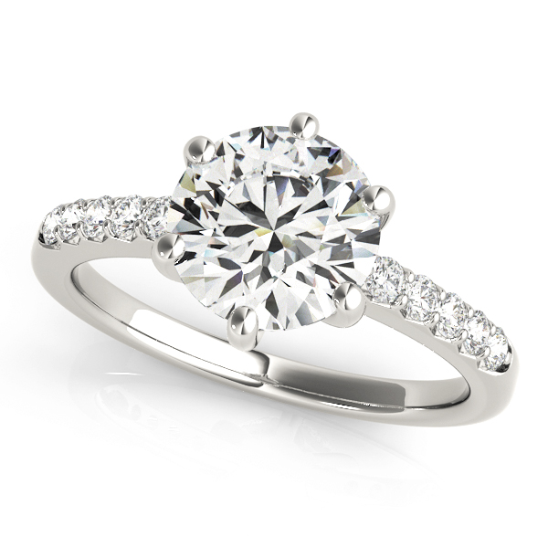 Single Row Prong Engagement Ring