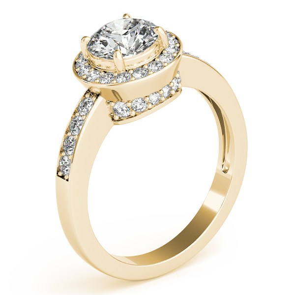 The Lillian Halo Engagement Ring, angled view