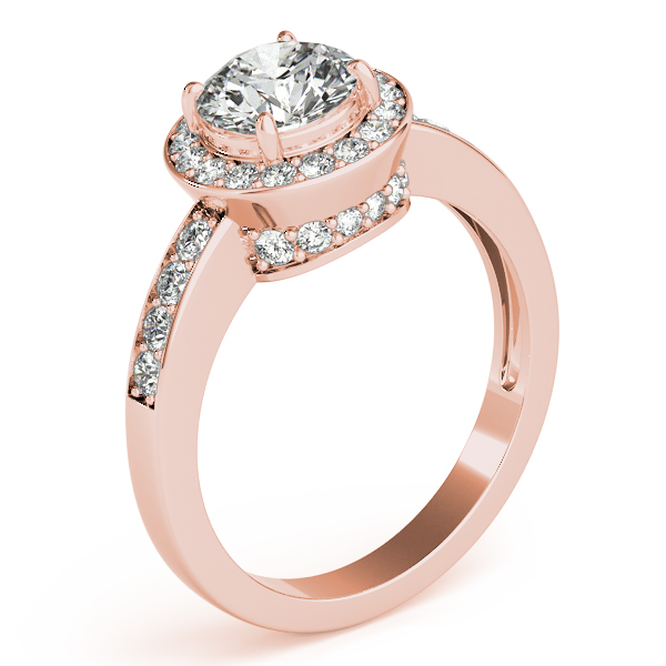 The Lillian Halo Engagement Ring, angled view