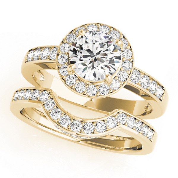 The Lillian Halo Engagement Ring, set view