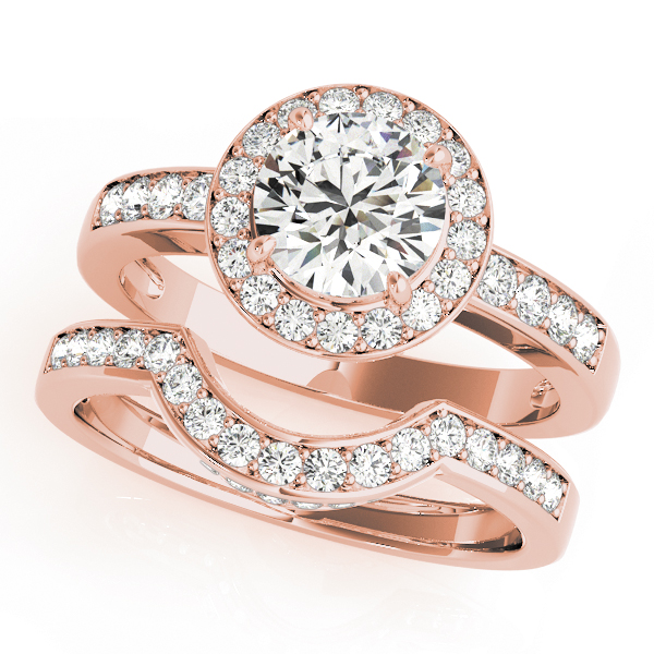 The Lillian Halo Engagement Ring, set view