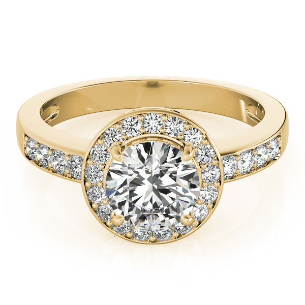 The Lillian Halo Engagement Ring, upright view