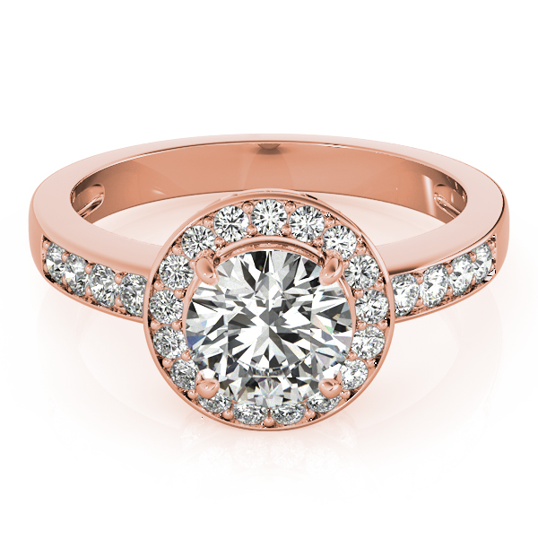 The Lillian Halo Engagement Ring, upright view