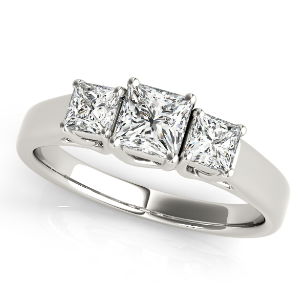 3-Stone Princess Cut Trellis Engagement Ring