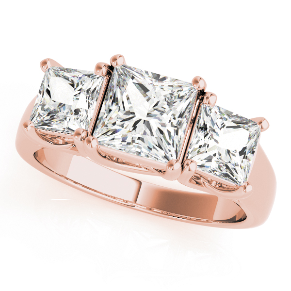 3-Stone Princess Cut Trellis Engagement Ring