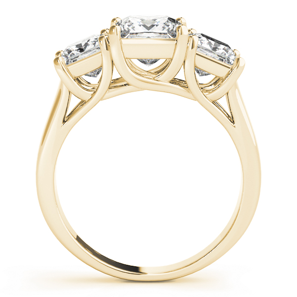 The Guinevere Three-Stone Engagement Ring, side view