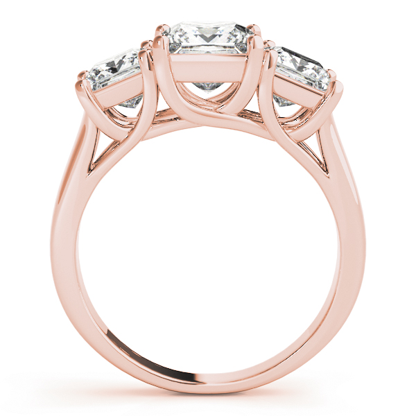 The Guinevere Three-Stone Engagement Ring, side view