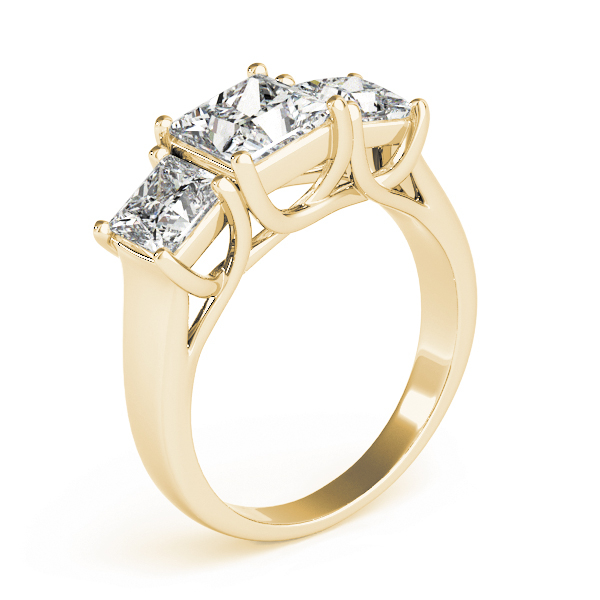 The Guinevere Three-Stone Engagement Ring, upright view