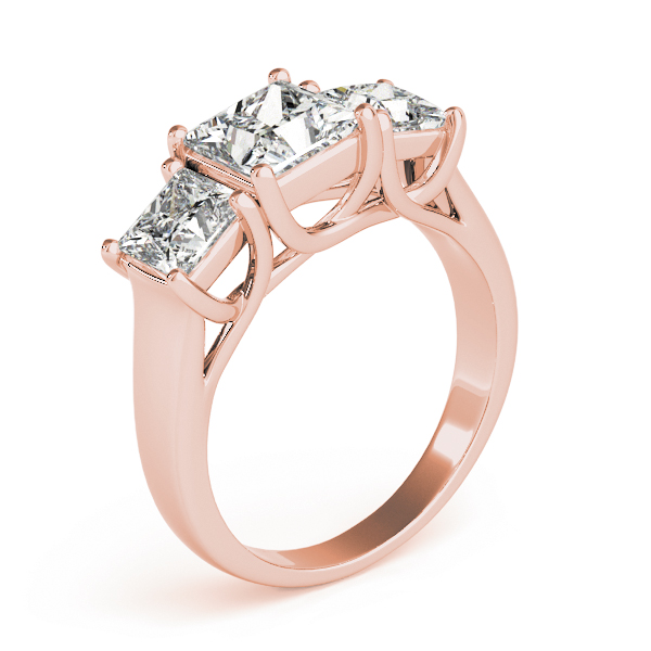 The Guinevere Three-Stone Engagement Ring, upright view