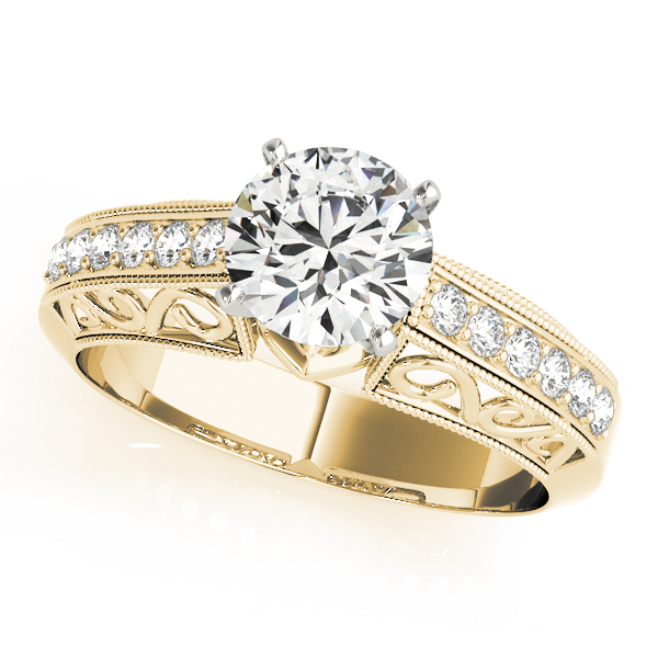Antique Style Milgrain Filigree Engagement Ring