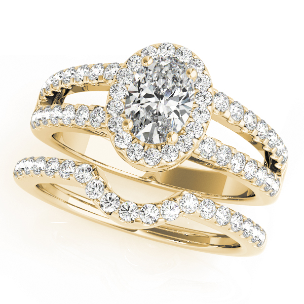 The Louisa Halo Engagement Ring, set view