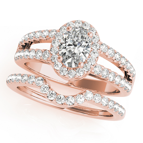 The Louisa Halo Engagement Ring, set view