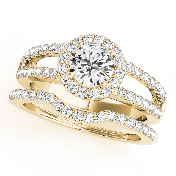 The Lucille Halo Engagement Ring, set view