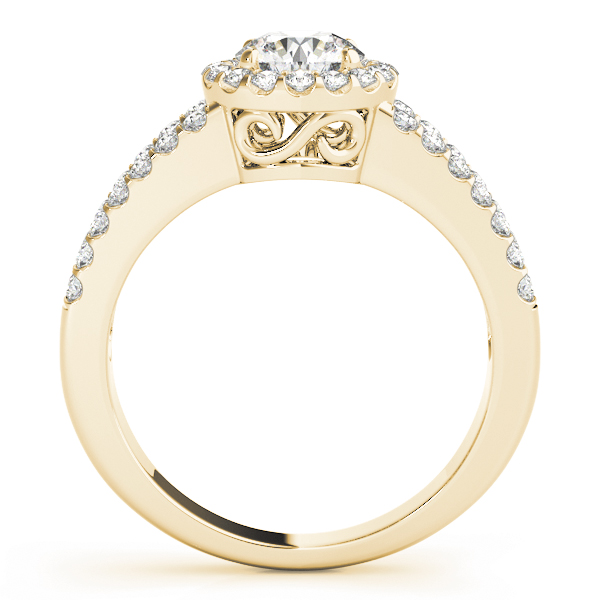 The Lucille Halo Engagement Ring, side view