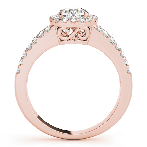 The Lucille Halo Engagement Ring, side view