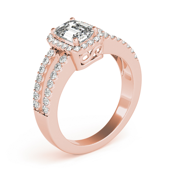 The Monique Halo Engagement Ring, angled view