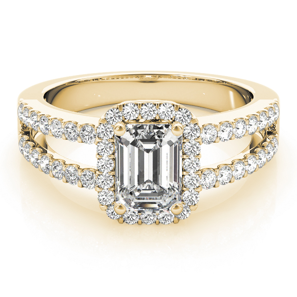 The Monique Halo Engagement Ring, set view
