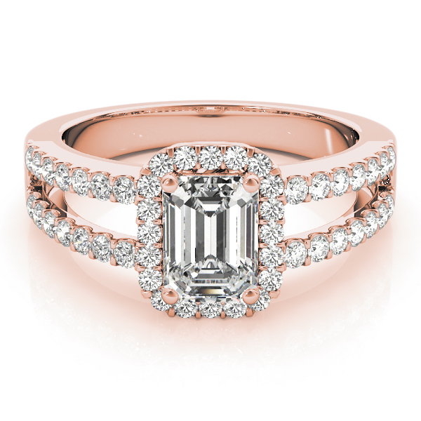 The Monique Halo Engagement Ring, set view