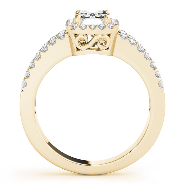 The Monique Halo Engagement Ring, side view