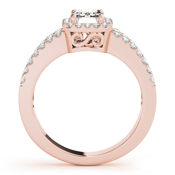 The Monique Halo Engagement Ring, side view