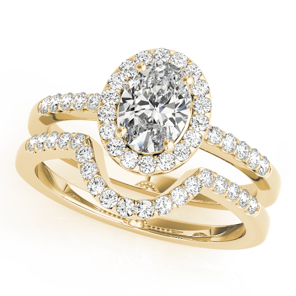 The Florence Halo Engagement Ring, set view