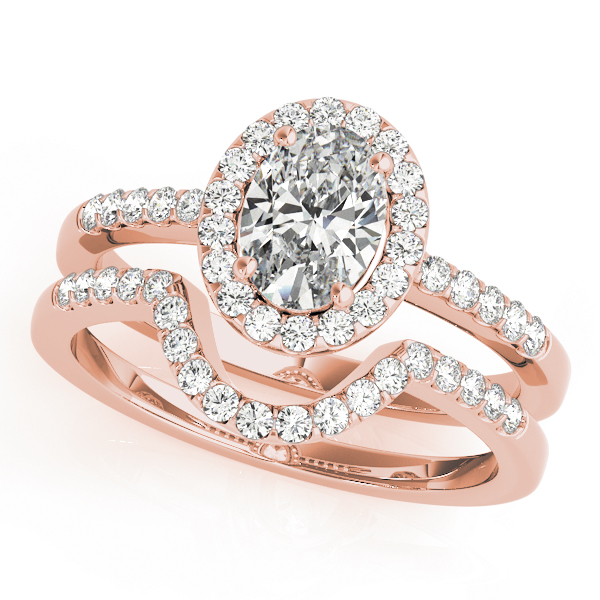 The Florence Halo Engagement Ring, set view