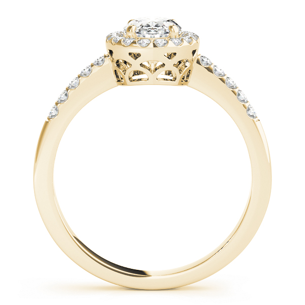 The Florence Halo Engagement Ring, side view