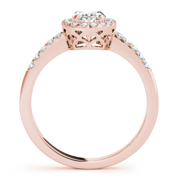 The Florence Halo Engagement Ring, side view