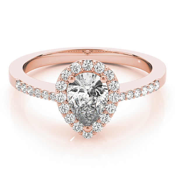 The Veronica Halo Engagement Ring, set view