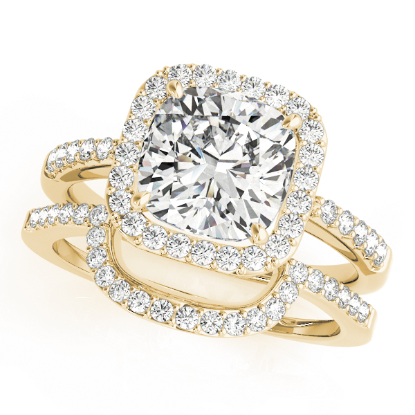 The Emilia Halo Engagement Ring, set view
