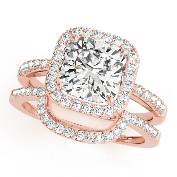 The Emilia Halo Engagement Ring, set view