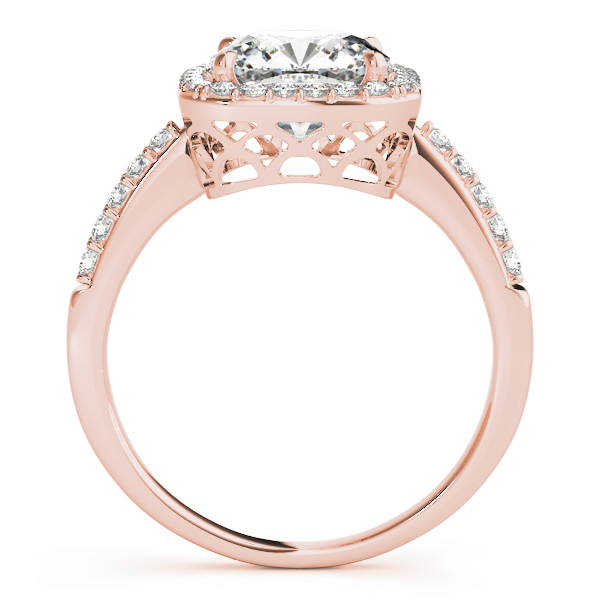 The Emilia Halo Engagement Ring, side view