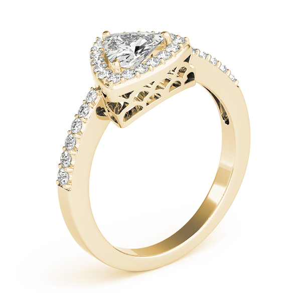 The Juno Halo Engagement Ring, angled view