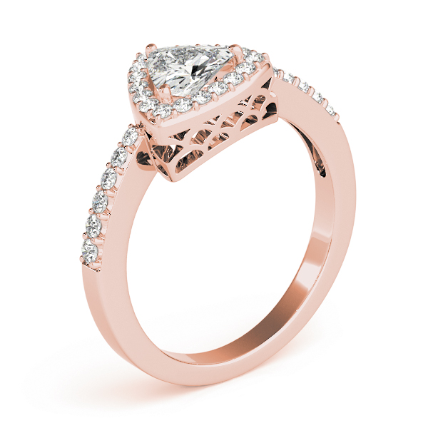 The Juno Halo Engagement Ring, angled view