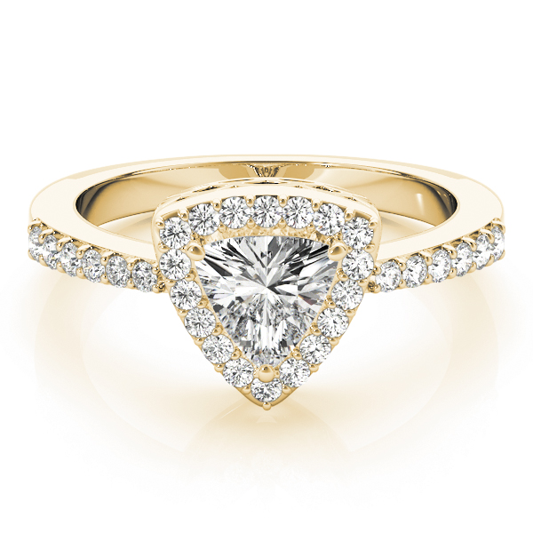 The Juno Halo Engagement Ring, set view