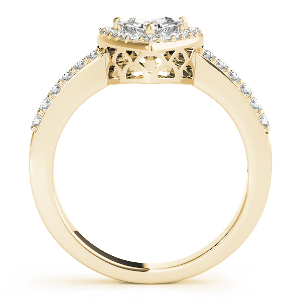 The Juno Halo Engagement Ring, side view