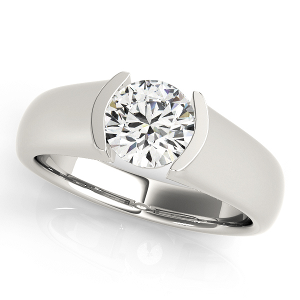 Half Bezel Solitaire Engagement Ring