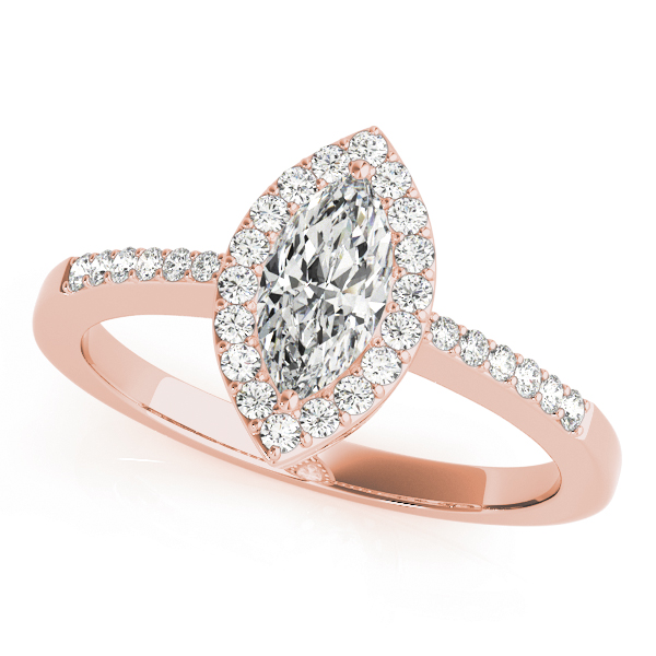 The Gloria Halo Engagement Ring, front view