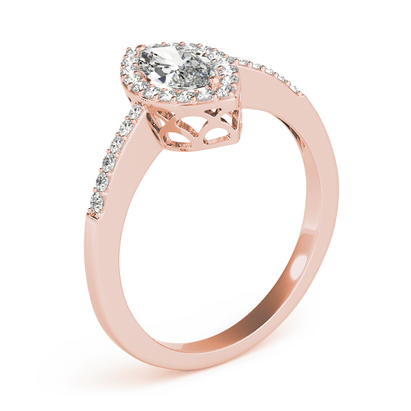 The Gloria Halo Engagement Ring, angled view