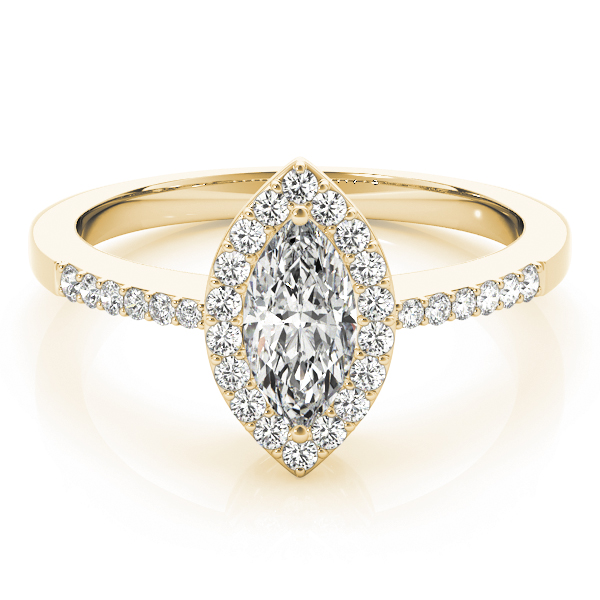 The Gloria Halo Engagement Ring, set view