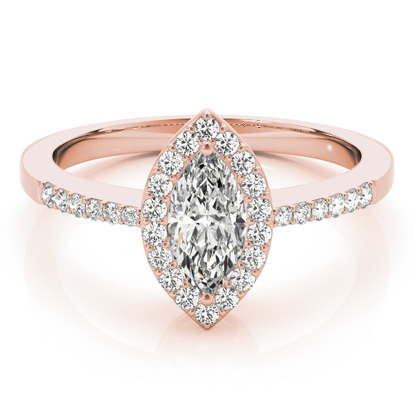 The Gloria Halo Engagement Ring, set view