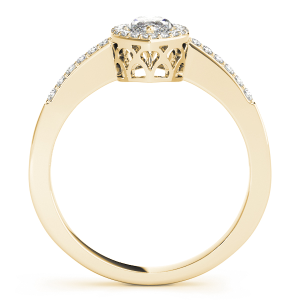 The Gloria Halo Engagement Ring, side view