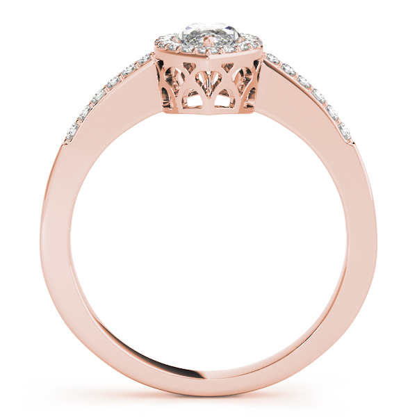 The Gloria Halo Engagement Ring, side view