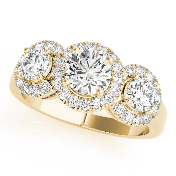 ENGAGEMENT RINGS 3 STONE ROUND