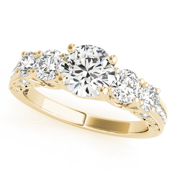 Single Row Prong Set Trellis Engagement Rings